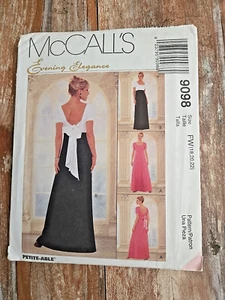 McCall's Sewing Pattern 9098 Misses Evening Elegance Bridesmaid Dress 18-22 UC - Picture 1 of 2