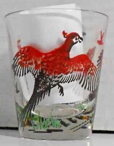 Pheasants Flying Hunting Shot Glass Vintage New - Picture 1 of 2