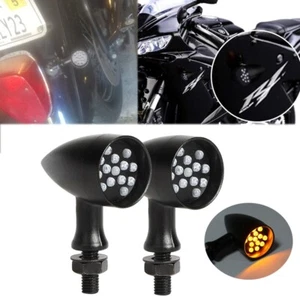 Black LED Turn Signals Light For Honda Shadow Aero Ace Phantom VLX VT 750 1100 - Picture 1 of 12