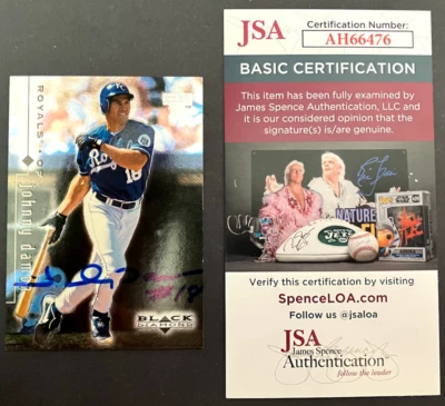 Johnny Damon 1999 Upper Deck Black Diamond #41 Hand Signed KC Royals JSA CERT. - Image 1 of 2
