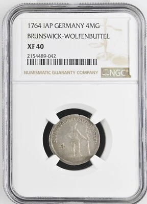 1764 IAP German States Brunswick Wolfenbuttel 4 Mariengroschen NGC XF 40 Germany - Image 1 of 4