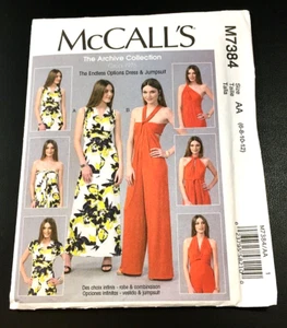 McCalls M7384 Misses' Dress & Jumpsuit Size AA 6-8-10-12 Uncut New Old Stock - Picture 1 of 6