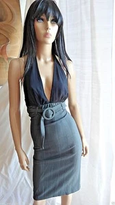 Impresionante vestido pinup marca euro SHEIKE gris y negro inmersión nuevo sin etiquetas reino unido 8 ee. uu. 2 xs - Imagen 1 de 6