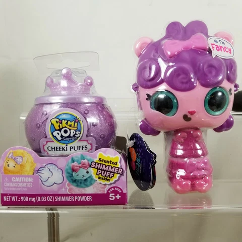 2 Toys Pikmi Pops Cheeki Puffs Scented Shimmer Puff & Powder & POP POP Hair Surp Cover
