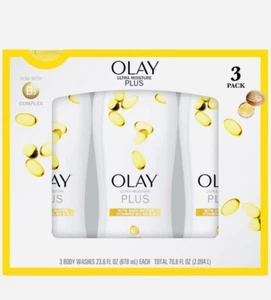 Olay Ultra Moisture Body Wash Plus 23.6 Fl Oz 3 Pack With Shea Butter - Picture 1 of 3