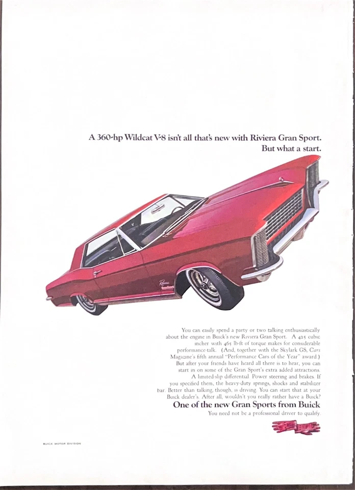 1965 Buick Riviera Gran Sport, sedan, red, 2 doors - Image 1 of 1