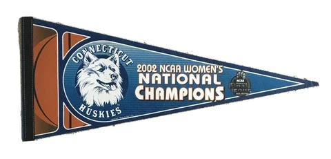 2002 UCONN CONNECTICUT LADY HUSKIES NCAA WOMEN'S BASKETBALL CHAMPIONS PENNANT Cover