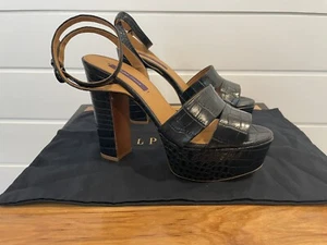 Neu Ralph Lauren Purple Label Paulita Plateau Heels Italy EU 39,5 Navy für Damen - Bild 1 von 21