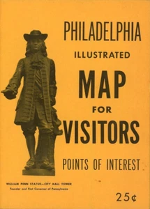 1956 Illustrated Map of Philadelphia for Visitors - Picture 1 of 2