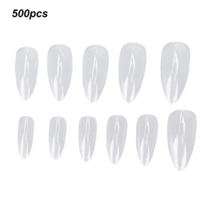 500pcs Transparent Nail Tip Professional Home Salon Portable DIY Fake False Nail - Picture 1 of 12