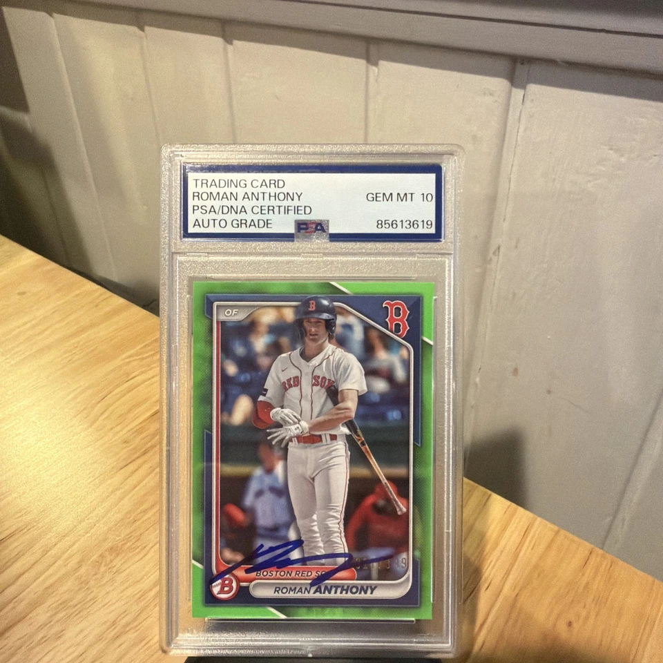 Roman Anthony 2024 Bowman Prospects, #BP-22 verde neón, automático/399 (RC) Foto 1 de 2