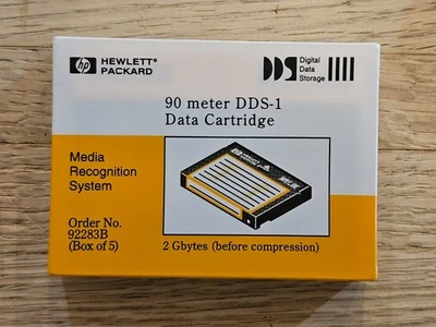 HP 2GB 90 Meter DDS-1 Data Cartridge DDS / DAT Cassette NEW SEALED - Image 1 of 2