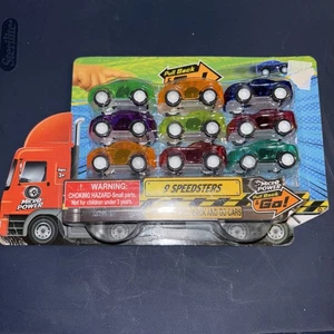 Micro Power Toys, Pack of 9 Speedsters, Pull Back and Go Cars, Ages 3+, NIP - Picture 1 of 3