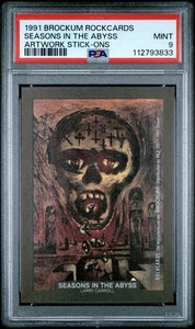 RockCards Brockum Ed Repka 1991 Seasons in the Abyss obra de arte adhesiva PSA 9 - Imagen 1 de 3