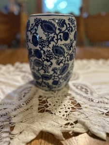Blau & Weiß Porzellan Gefäß Vase - Bild 1 von 14