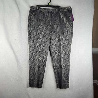 Calça de tornozelo feminina Lane Bryant 20 verde padrão orgânico elegante damasco - Imagem 1 de 4