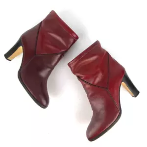 Botas de Cuero Oxblood de Colección Etienne Aigner Mod Talla 6,5 M con Tacones - Hechas en Italia - Imagen 1 de 13