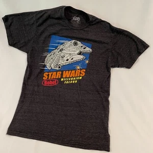 Brandneues T-Shirt Star Wars verpixelt Millennium Falke anthrazitgrau - Größe L - Bild 1 von 4