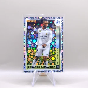 2022-23 Topps Merlin UCL Eduardo Camavinga Vintage logo Refractor Real Madrid - Picture 1 of 2