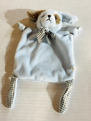 Bearington Baby Blue Puppy Blanket Lovey Plush Waggles Knots 8” - Image 1 of 4