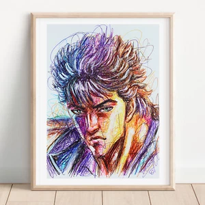 Estampado con bolígrafo Kenshiro, póster artístico del Puño de la Estrella del Norte - Imagen 1 de 3
