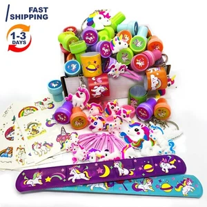 54 Stck. Einhorn Spaß Box mit Preisen Klassenzimmer Großpackung Spielzeug Kindergeburtstag Party Gefälligkeiten - Bild 1 von 8