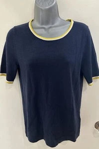 BODEN Marineblau Zipfel 100% Wolle Kurzarm Freizeit Pullover Pulli Gr. 10 - Bild 1 von 12