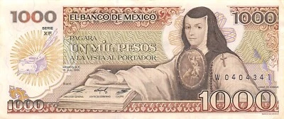 Mexico  1000  Pesos  19.7.1985  Series XF  Prefix  W  Circulated Banknote WH2 - Image 1 of 2