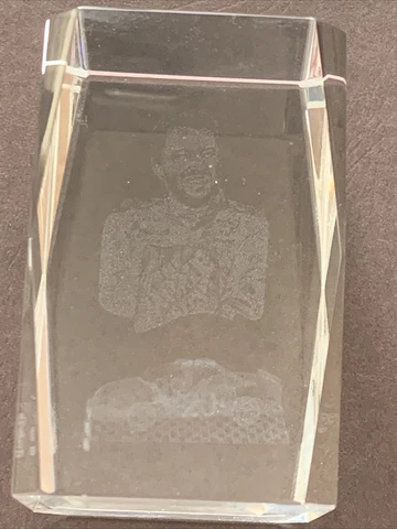 Tony Stewart #20 Glass 3D Laser Etched Cube With Light Up Base Cover