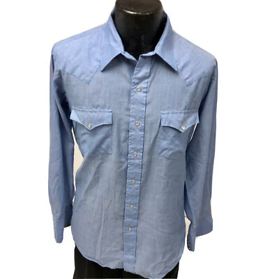 Camisa a Presión De Colección Años 80 CHUTE #1 CHAMBRAY Rayas Rojas ROCKABILLY OCCIDENTAL Perla Foto 1 de 4