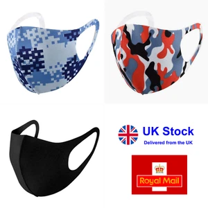 Face Mask Protective Mouth Covering Breathable Washable Reusable UK Same Day lot - Picture 1 of 10
