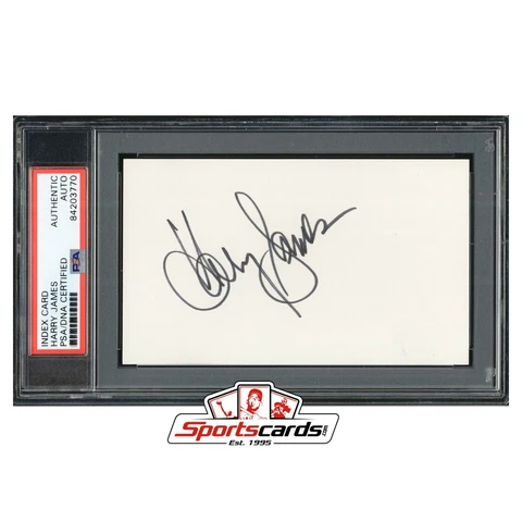 Harry James Actor D.1983 Signed 3x5 Index Card PSA/DNA Auto Cover