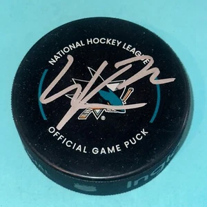 WILLIAM EKLUND Signed San Jose SHARKS Official GAME Puck Beckett Auth (BAS) - Picture 1 of 3