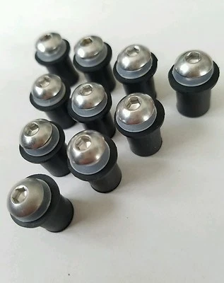 10 Tuercas de Goma para Pozo y Pernos de Acero Inoxidable Carenado Pantalla Motocicleta Bicicleta M5 5mm Foto 1 de 3