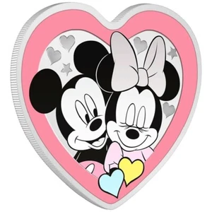 DISNEY MICKEY & MINNIE MAUS LIEBESMÜNZE NEU ECHT SÜSS 1 OZ PROOF - Bild 1 von 6