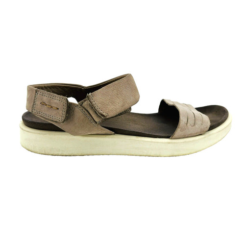 Sandali donna 8 39 Ecco Flowt beige pelle cinturino alla caviglia slip on 27360351386