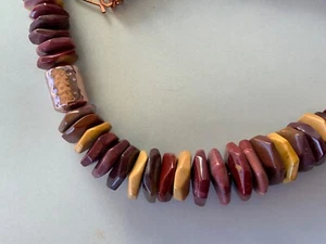 Chunky Mookite Jasper irregular beads and copper bead x 2, by Jay King - Picture 1 of 4
