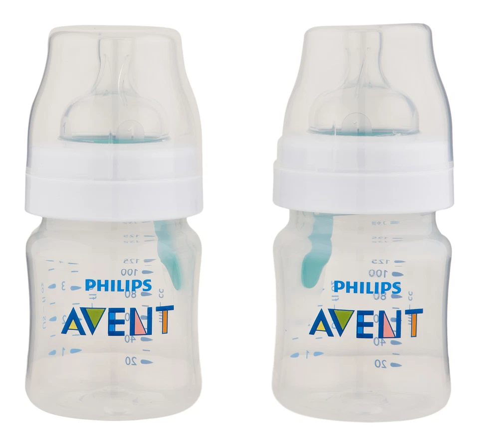 Philips Avent Anti-Colic Baby Bottle With AirFree Vent Clear 4 oz 2 Ct - Image 1 of 1