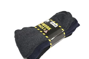 6 Pairs Men's Work Socks WORK Size 40-46 Socks Black - Picture 1 of 2