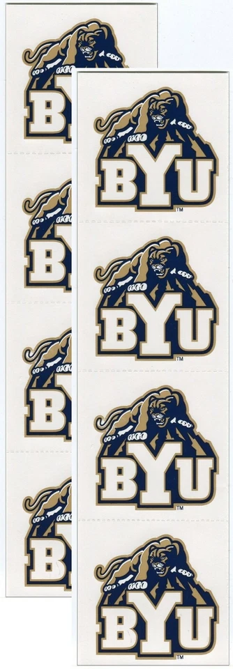 BYU Brigham Young University Cougars 8/pk NCAA Logo Scrapbook Stickers - Image 1 of 1
