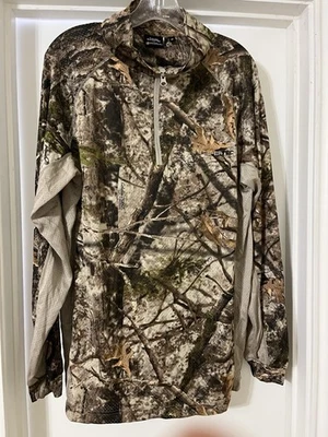 Cabela's Men's Long Sleeve Zonz Woodlands 1/4 Zip Pullover Shirt Mens Medium NEW - Image 1 of 2