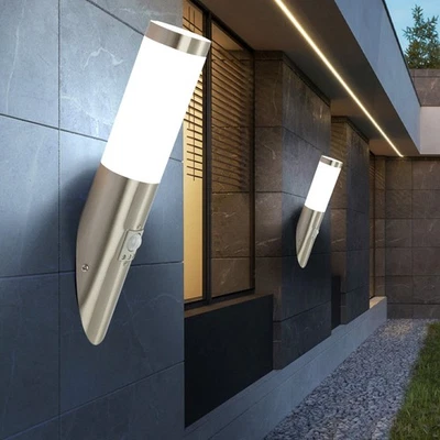 Applique Murale Extérieur Lampe de Balcon Torche Inox 1 à Feux LED 2er Set - Photo 1/4