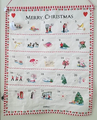 Cath Kidston Merry Christmas Fabric Advent Calendar Wall Hanging - Image 1 of 4