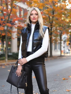 Allure High Neck Zip-Up Vest – Black – Medium – Active Basic – New with Tags - Image 1 of 4