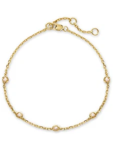 DEVATA Gold Plated Sterling Silver Freshwater Pearl Chain Bracelet DRH1296PR - Picture 1 of 5