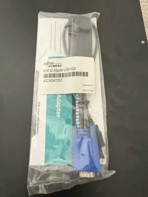 New Fujitsu KVM Console Switch Cable S2 Adapter USB 2.0 VGA A3C40047297 - Image 1 of 2