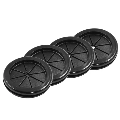 4 piezas ojales de orificio de escritorio negros de doble cara de 2 pulgadas (50 mm), cabina de goma de seis pétalos Foto 1 de 4