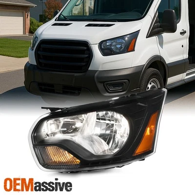 For 2015-2024 Ford Transit T150 T250 T350 Halogen Headlights Black Driver Side - Изображение 1 из 4
