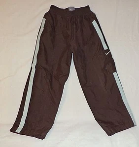 NIKE BROWN W/ BLUE ATHLETIC PANTS ELASTIC WAIST INSEAM 18" SIZE S K#2157 - Picture 1 of 3