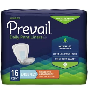 Prevail Incontinence Daily Pant Liners, Unisex, Moderate Absorbency, Large Plus, - Picture 1 of 7